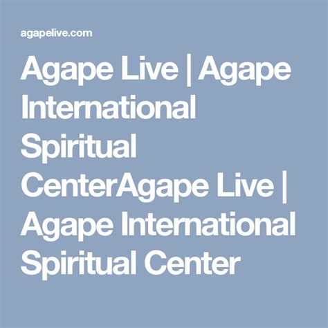 agape international spiritual center locations|Agape Live .
